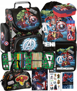 9 V 1 AVENGERS ŠKOLSKÉ TAŠKA DO ŠKOLY S OKIENKAMI AVENGERS ŠKOLSKÉ TAŠKY